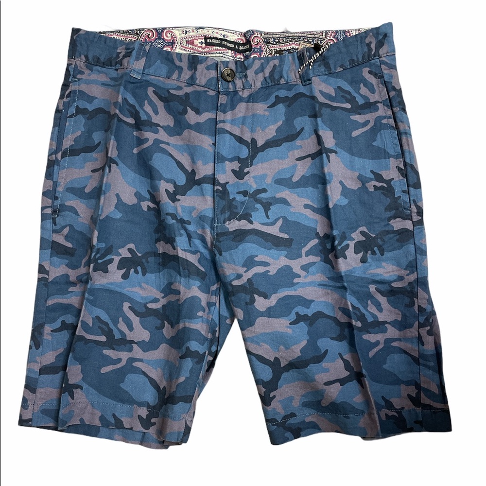 Men’s Blue/Grey Camo Shorts Sz 34